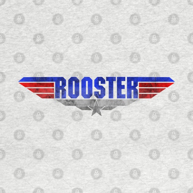 Top Gun Maverick Logo Parody Rooster Red Blue Sliver Danger Zone by ArtIzMuzikForTheEyez